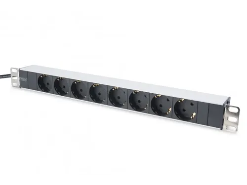 DIGITUS Stopcontactstrip met aluminium profiel, 8-weg