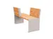 Banc opposé extérieur assise H450mm 3 lattes chêne acajou/RAL7044