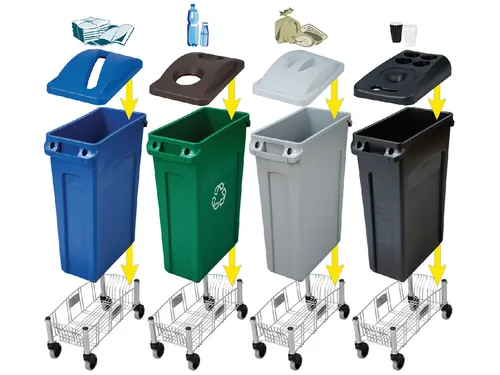 Afvalcontainer Slim Jim Grijs 87 Liter
