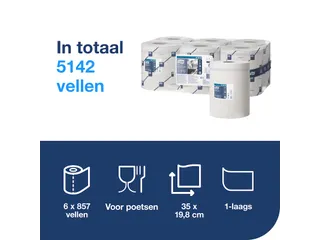 Poetspapier Tork M4 Reflex Advanced 1-laags 857 vel wit 473242 - 4