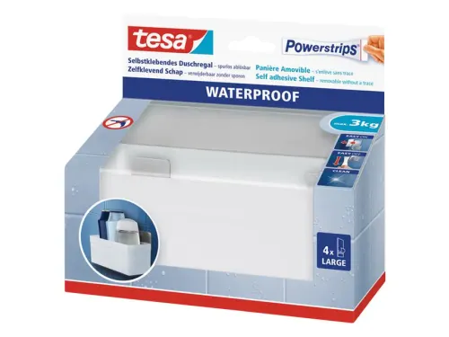 Tesa Powerstrips waterproof douchebakje kunststof & rvs