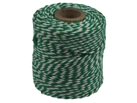 Katoentouw, groen-wit, klos van 50 g, ongeveer 45 m