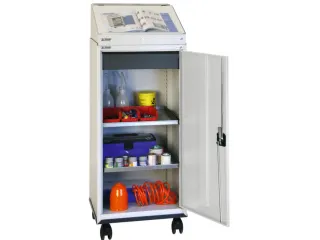 Materiaalkast 1310x500x500mm 2legborden Uitschuifbaar 1 Dolly Ral7035 - 2