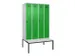 locker met bank,voor scheiding van kleding,HxBxD 2120x1200x815mm,4vak