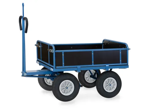 Handtrekwagen 6454PZ 750kg 1140x740mm hout polyurethaan trekoog