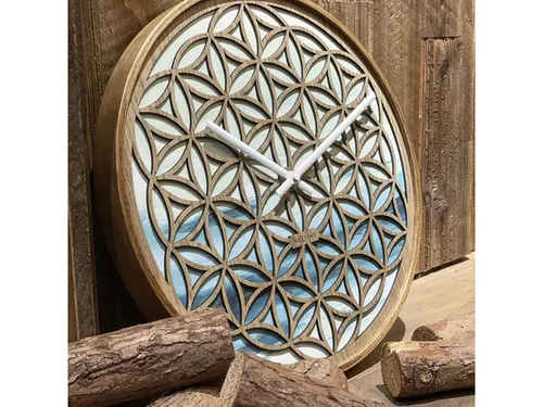 Wandklok Nextime dia 40cm Groen Hout Concord