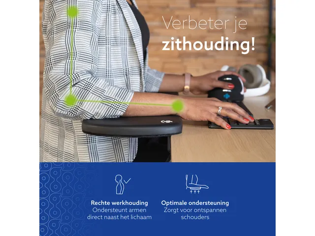 R-Go Tools Ergonomisch Armsteun R-Go soft foam Zwart