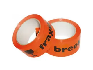 Waarschuwingstape IEZZY breekbaar 50mmx66m oranje/zwart - 2