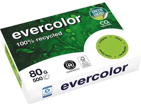 Gerecycleerd Kopierpapier Evercolor 80 Gram A4 Appelgroen