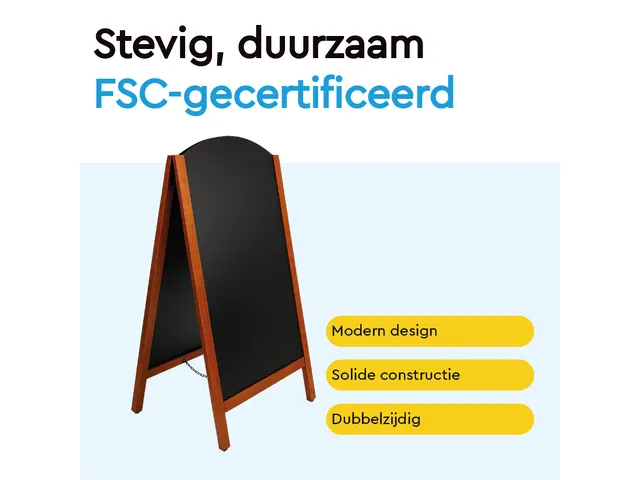 Panneau trottoir double face BRASQ Elegance 70x130cm Acajou