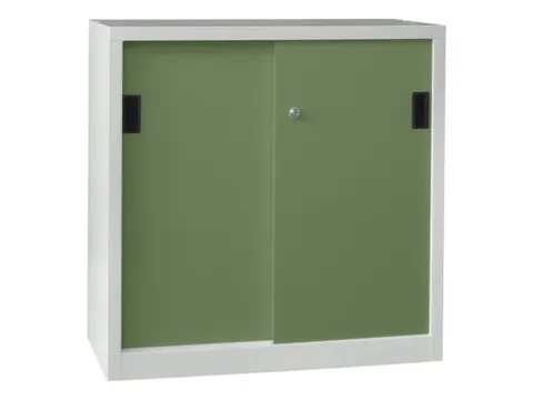 schuifdeurkast,HxBxD 1000x1000x600mm,RAL7035,front RAL6011