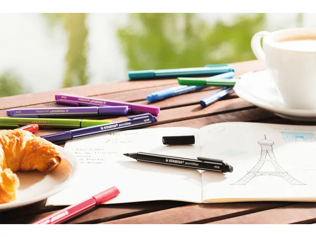 Viltstift STABILO pointMax 488/8 medium assorti pastel etui à 8 stuks