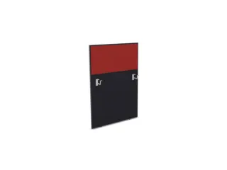 baliepaneel,v. bureau,aanbouw links,B 800mm,CC-zwart,BN4011-rood - 1