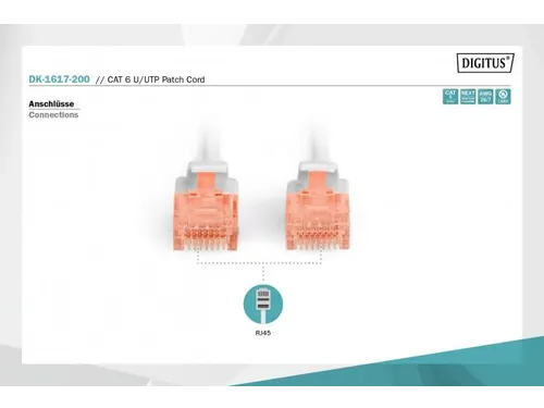 CAT 6 U-UTP patchkabel koper LSZH AWG 26/7 20m Grijs