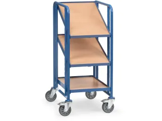 Eurobakkenwagens 2381 250kg 3 Etages Hout 410x610mm Ral5007 - 1