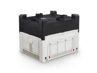 Palletbox,HxLxB 973x1200x800mm,695l,PE,zwart/ivoorkleurig - 2