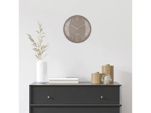 Wandklok Nextime dia 35cm bolvormig glas roze kunststof Shade