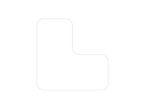 plaksymbool,L-vorm,markering HxB 100x100mm,polycarbonaat,wit