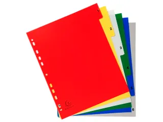 Tabbladen A4 Assorti PP 0.12mm 6-delig 1-6 Bedrukt 11-Gaats - 2