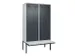 locker met bank,voor scheiding van kleding,HxBxD 2120x1200x815mm,4vak