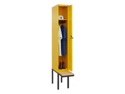 locker met bank,HxBxD 2120x300x815mm,1vak,vak B 300mm,draaigrendel