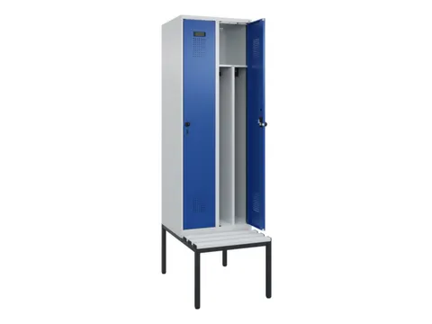 locker met bank,voor scheiding van kleding,HxBxD 2120x600x815mm,2vak