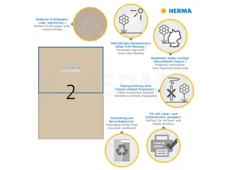 HERMA 10757 Silphie-papier Etiketten A4 210x148mm bruin 40 stuks - 8