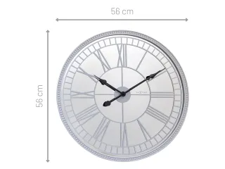 Spiegelklok - 56cm - Stille wandklok - Landelijk - Wit - NeXtime - "Cl - 10