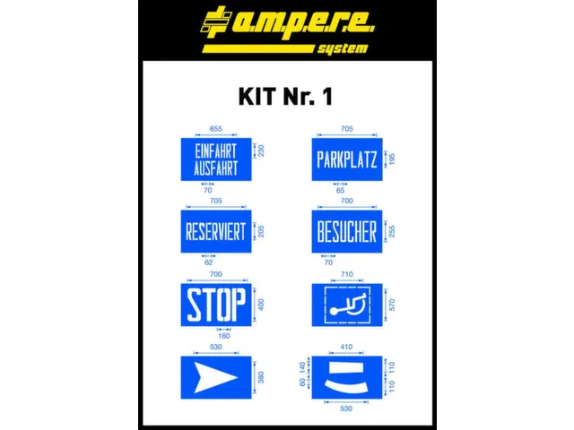 Sjablonenset,Benaming/Symbolen,V. Vloermarkeerapparaat,Speciaal Karton