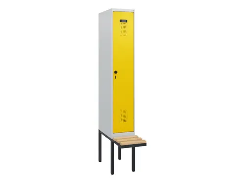 locker met bank,HxBxD 1950x300x815mm,1vak,vak B 300mm,draaigrendel
