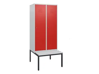 locker met bank,HxBxD 1950x800x815mm,2vak,vak B 400mm,cil.-slot - 1