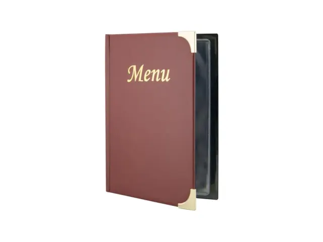 Menukaart Securit A5 4 tas wijnrood lederlook