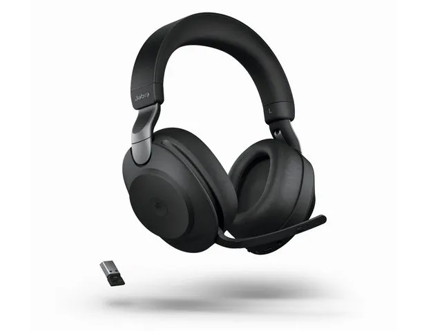 Jabra Headset Evolve2 85 MS Stereo Headset USB-A Dongle Zwart