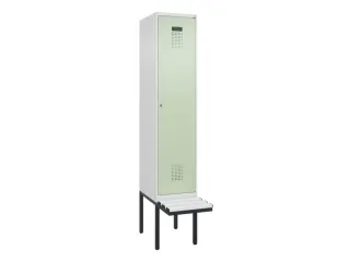 locker met bank,voor scheiding van kleding,HxBxD 2120x400x815mm,1vak - 2