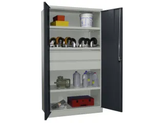 systeemkast,HxBxD 1950x1040x630mm,3xStalen bodem,RAL7035,front RAL7016 - 2