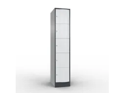lockerkast cil.slot 1950x396x640mm 1x5 vakken RAL7021 front RAL7035