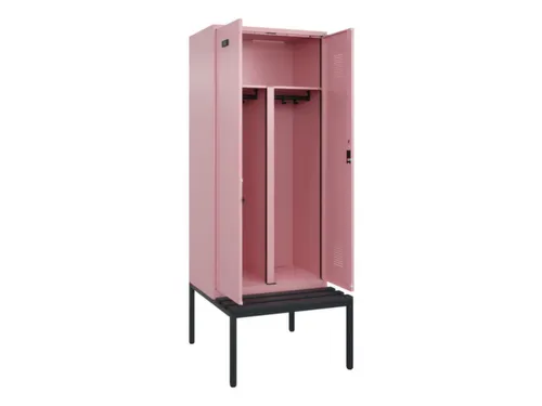 PBM-locker met bank,HxBxD 2120x800x815mm,2vak,vak B 400mm