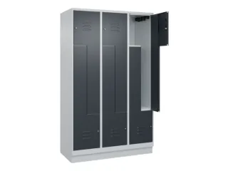 Z-garderobekast,HxBxD 1950x1200x500mm,vak B 200/400mm,cil.-slot,sokkel - 2