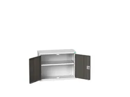 wandkast 600x800x350mm 1xStalen bodem sokkel Ral 7035 front Ral 7016
