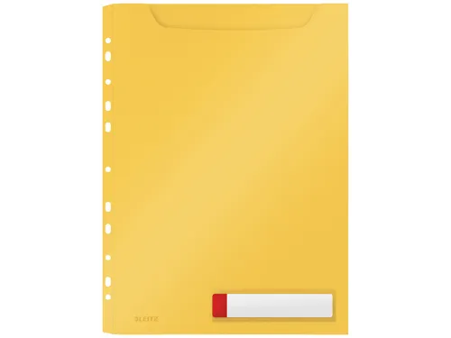 Insteekmap U-model Leitz Cosy harmonica A4 met perforatiestrip PP geel