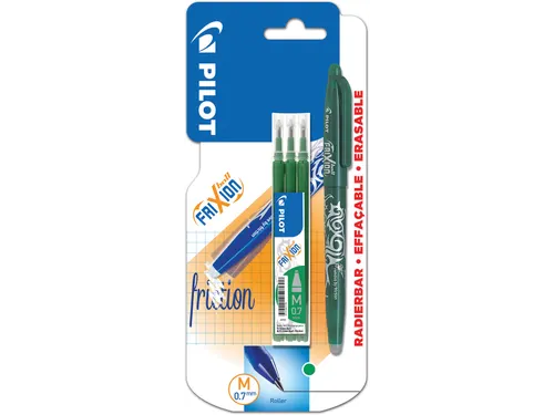 gelroller Frixion Ball groen, blister van 4