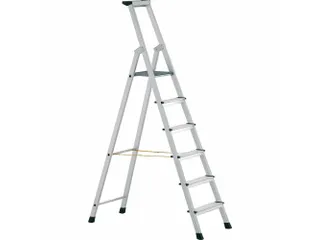 trapladder,eenzijdig,6trede(n),Stand H 1,49m,balk L 2,37m,aluminium - 2