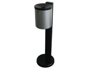 Staande asbak,H 825mm,staal,romp nieuw zilver - 2