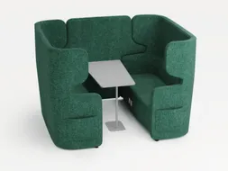 Zitgroep,2Banken,Tafel,4-Zits,Geluidabsorberend,Stof Turkoois