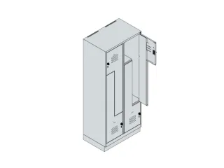 Z-garderobekast,HxBxD 1950x800x500mm,vak B 200/400mm,draaigrendel - 4