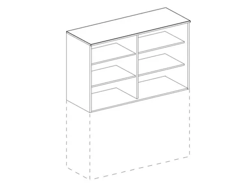 kantoorstelling,opbouwelement,HxBxD 740x1200x445mm,MS-donkergrijs