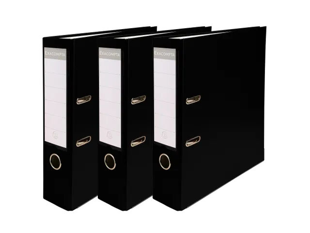 Pak 3 Ordners PP/pap A4 80mm zwart PP A4 80mm ZWART