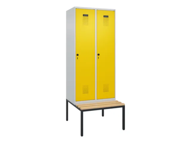 locker met bank,voor scheiding van kleding,HxBxD 2120x800x815mm,2vak