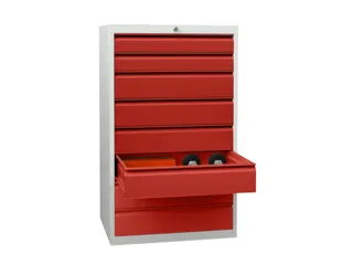 ladekast,HxBxD 1200x500x600mm,8lade(n),cil.-slot,RAL7035,front RAL3000 - 2