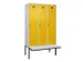locker met bank,voor scheiding van kleding,HxBxD 2120x1200x815mm,3vak